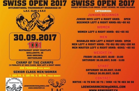 Swiss Open 2017 # Siłowanie na ręce # Armwrestling # Armpower.net