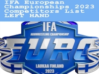 Competitors List LEFT HAND # Siłowanie na ręce # Armwrestling # Armpower.net
